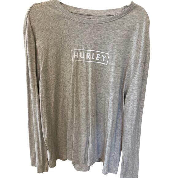 Hurley Men's Light Gray Long Sleeve Soft Graphic T-Shirt Men's Size XL - Picture 1 of 4